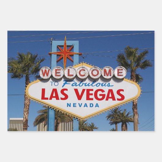 Las Vegas Begrüßungszeichen Geschenkpapier Set (Vorderseite)