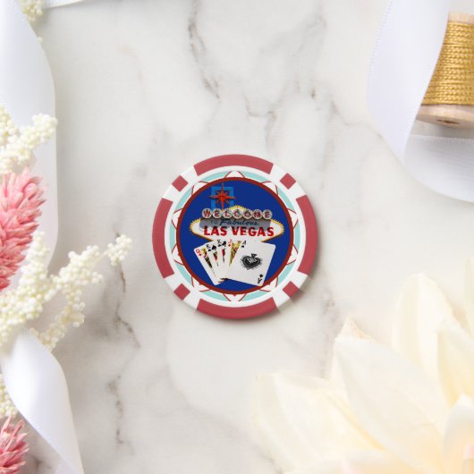 Las Vegas Begrüßungszeichen Pokerchips (Hochzeit)