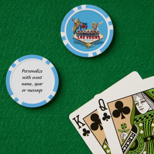 Las Vegas Begrüßungszeichen Pokerchips (Pokertisch (doppelt))