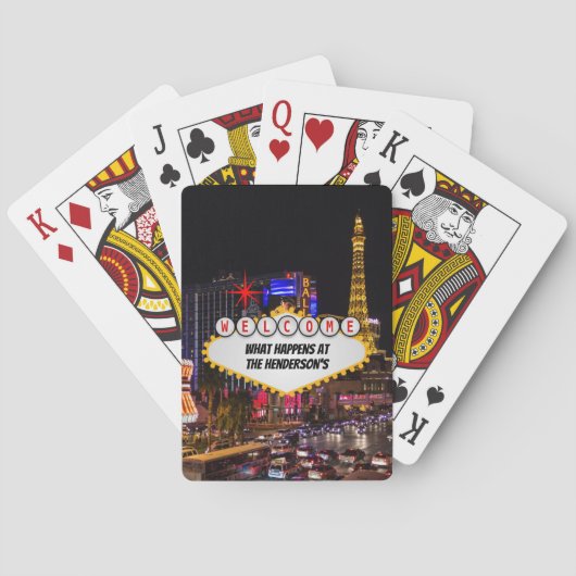 Las Vegas bei der Nacht Dein Text Spielkarten (Rückseite)