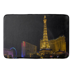 Las Vegas bei Nacht Skyline Badematte