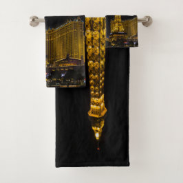 Las Vegas bei Nacht Skyline Badhandtuch Set