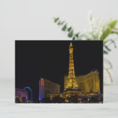 Las Vegas bei Nacht Skyline Einladung (Stehend Vorderseite)