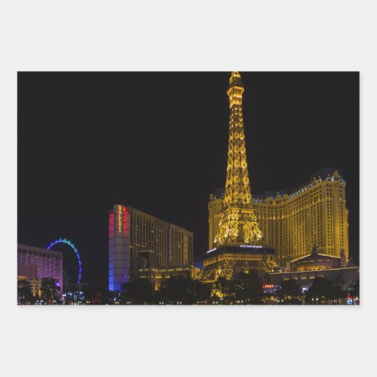 Las Vegas bei Nacht Skyline Geschenkpapier Set (Vorderseite 2)
