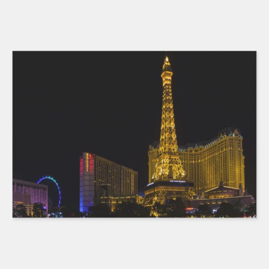 Las Vegas bei Nacht Skyline Geschenkpapier Set (Vorderseite)