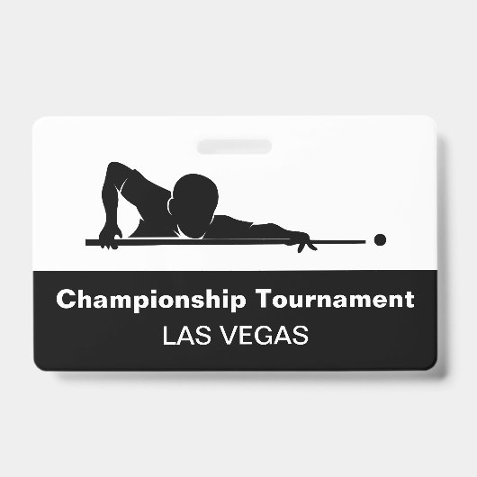 Las Vegas Billard Budget Event Abzeichen männlich Ausweis (Vorderseite)