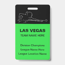 Las Vegas Billard-Themen-Massen-Team-Name-Abzeiche Ausweis