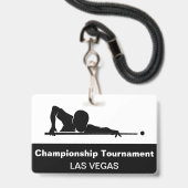 Las Vegas Billiards Budget Event Badges Ausweis (Front with Lanyard)