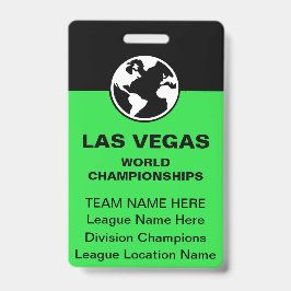 Las Vegas Billiards Championship Bulk Team Badges Ausweis