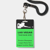 Las Vegas Billiards Theme Bulk Team Name Badges Ausweis (Front with Lanyard)