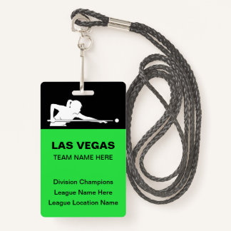 Las Vegas Billiards Theme Bulk Team Name Badges Ausweis