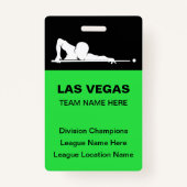 Las Vegas Billiards Theme Bulk Team Name Badges Ausweis (Vorderseite)