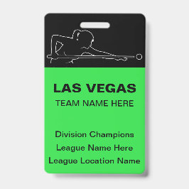 Las Vegas Billiards Theme Bulk Team Name Badges Ausweis