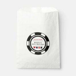 Las Vegas Birthday Black and White Poker Chip Geschenktütchen