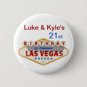 Las Vegas Birthday Button von Luke & Kyle (Vorderseite)