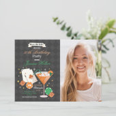 Las Vegas Birthday Casino Foto Party Einladung (Stehend Vorderseite)