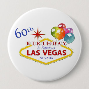 Las Vegas Birthday Huge, 60. Runder Button
