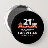 Las Vegas Birthday Party - 21st Birthday In Vegas Button (Vorne & Hinten)