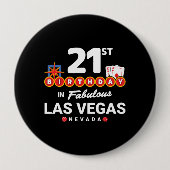 Las Vegas Birthday Party - 21st Birthday In Vegas Button (Vorderseite)