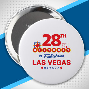 Las Vegas Birthday Party - 28th Birthday In Vegas Button