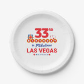 Las Vegas Birthday Party - 33rd Birthday In Vegas Pappteller (Vorderseite)