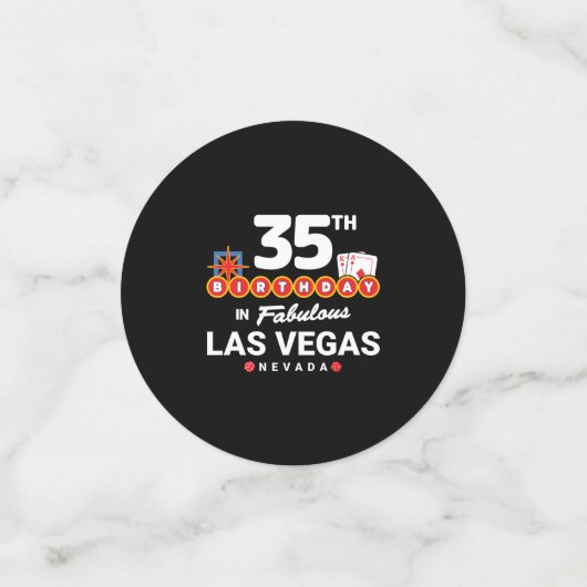 Las Vegas Birthday Party - 35th Birthday In Vegas Konfetti (Klein Vorderseite)