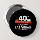 Las Vegas Birthday Party - 40th Birthday In Vegas Button (Vorne & Hinten)