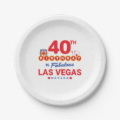 Las Vegas Birthday Party - 40th Birthday In Vegas Pappteller (Vorderseite)
