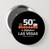 Las Vegas Birthday Party - 50th Birthday In Vegas Button (Vorne & Hinten)
