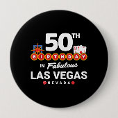 Las Vegas Birthday Party - 50th Birthday In Vegas Button (Vorderseite)