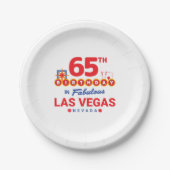 Las Vegas Birthday Party - 65th Birthday In Vegas Pappteller (Vorderseite)