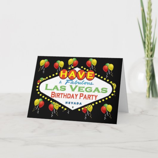 Las Vegas Birthday Party Card Karte (Vorderseite)
