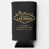 Las Vegas Birthday Trip Black Gold Custom Gefallen Selters Dosenkühler (Vorderseite)