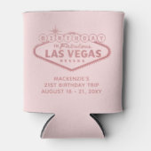 Las Vegas Birthday Trip Pink Personalisiert Gefall Dosenkühler (Vorderseite)