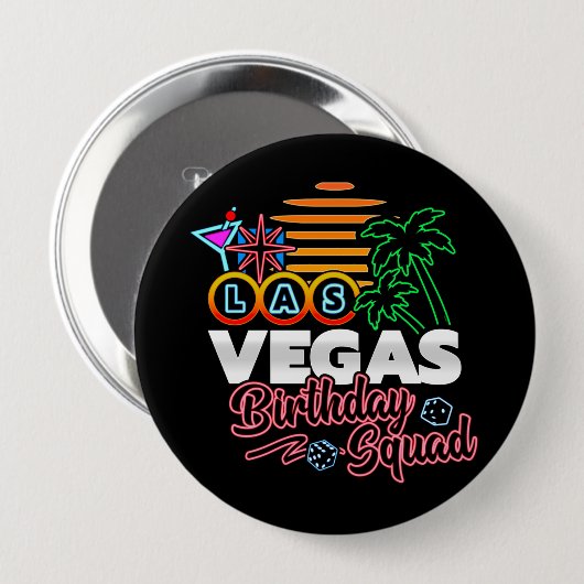 Las Vegas Birthday - Vegas Birthday Squad Button (Vorne & Hinten)