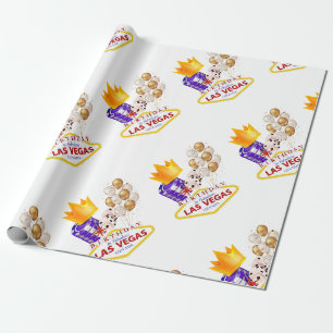 Las Vegas Birthday Wrapping Paper Geschenkpapier
