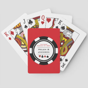 Las Vegas Black and White Poker Chip Wedding Spielkarten