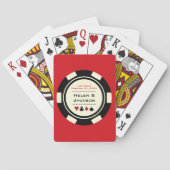 Las Vegas Black Cream White Poker Chip Wedding Spielkarten (Rückseite)
