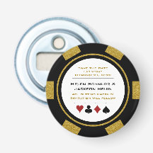 Las Vegas Black Gold Poker Chip Save the Date