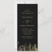 Las Vegas Black Gold Skyline Chic Hochzeitsprogram (Vorderseite)