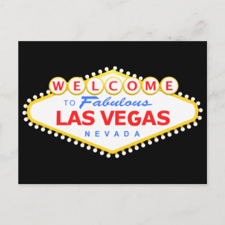 Las Vegas Black Postcard Postkarte