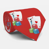 Las Vegas Blackjack Poker Karten und Chips Krawatte (Gerollt)
