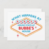Las Vegas Bleibe bei Bubbe Postkarte (Vorne/Hinten)