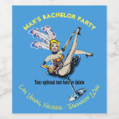Las Vegas Blonde Showgirl Bachelor Party Weinetikett (Einzelnes Label)