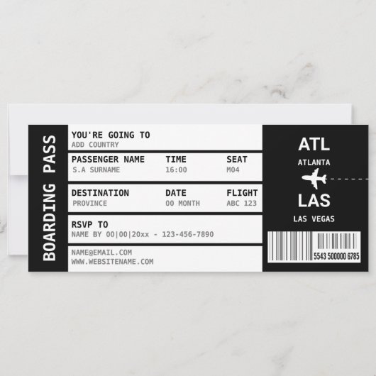 Las Vegas Boarding Parco delle camelie Einladung (Rückseite)