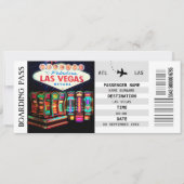 Las Vegas Boarding Pass Junggeselinnen-Abschied Einladung (Vorderseite)
