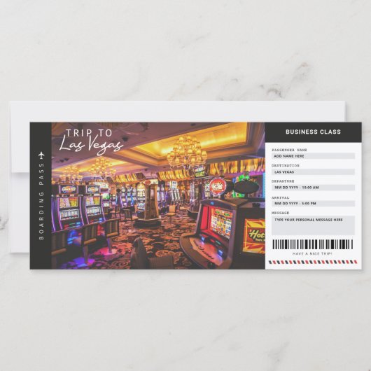 Las Vegas Boarding Pass Reisetag Ticket (Vorderseite)
