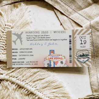 Las Vegas Boarding Pass Ticket Einladung Hochzeit