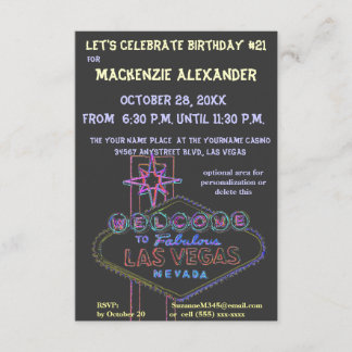 Las Vegas Boulevard Casino Geburtstags-Partys 21. Einladung