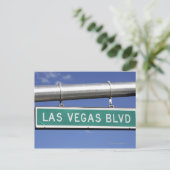 Las Vegas Boulevard - Straßenschild - Der Streifen Postkarte (Stehend Vorderseite)